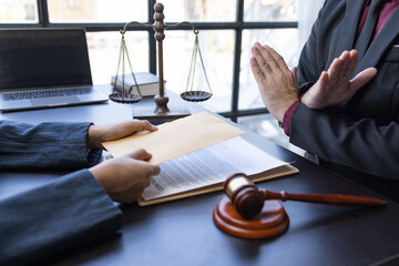 Corruption and Bribery,Businessman manager refusing receive money from Business man passing money...