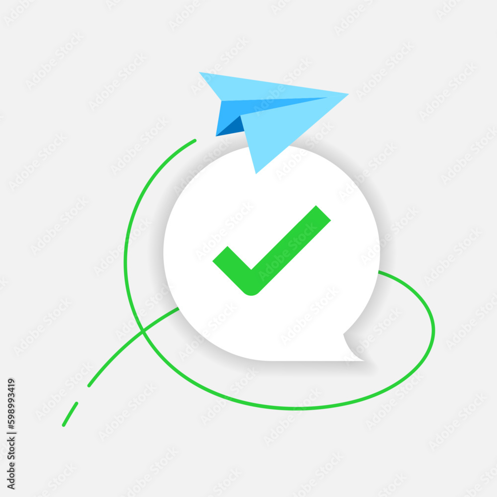 Poster message has been sent successfully concept illustration flat design vector eps10. modern graphic ele