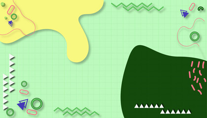 GREEN GEOMETRIC MEMPHIS DESIGN ELEMENT