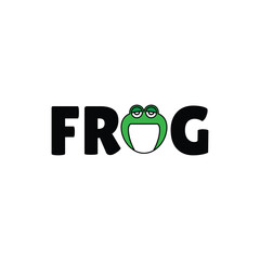 cute frog logo vector design