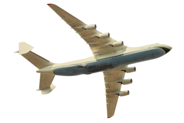 Airplane plane flight jet in PNG isolated on transparent sky background