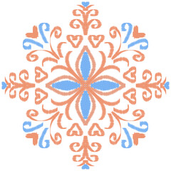 blue and orange flora element transparent.