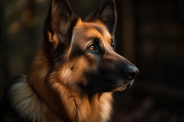 German shepherd. Portrait of a german shepherd dog. generative ai. Dog portrait