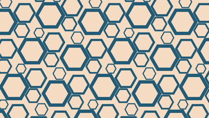 Seamless abstract geometric pattern with hexagons for fabric, background, surface design, packaging Vector illustration