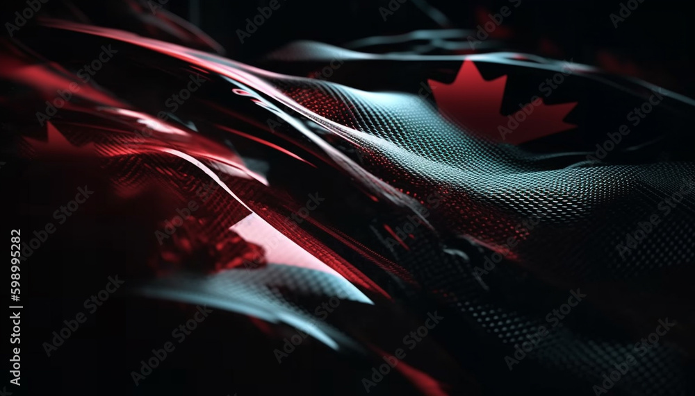 Poster blurred motion of futuristic car on wave backdrop generative ai