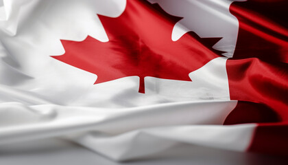 Waving Canadian flag symbolizes patriotism and freedom generative AI