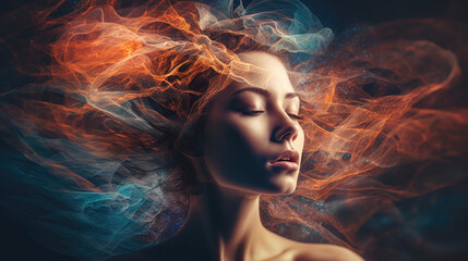 Psychic Waves Exploration with Abstract Visuals and Cosmic Connections, Generative AI