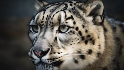 Majestic tiger staring, close up portrait in nature generative AI