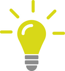 Light bulb, vector. Yellow light bulb with rays of light. Can be used as a logo, icon.