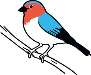 Sparrow multicolor vector illustration isolated on white background