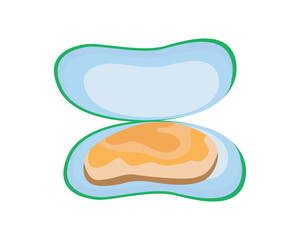 mussels icon flat style element isolated on white background vector illustration