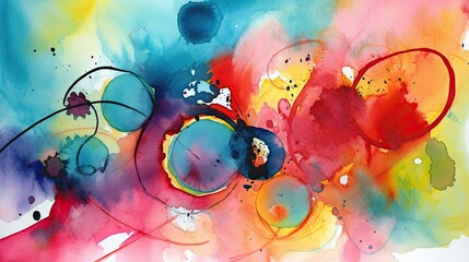 abstract art - watercolor painting of the color of emotion of Joy -beautiful background Generative AI 
