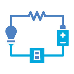 Electric Circuit Glyph Two Color Icon