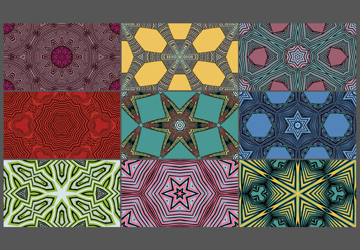 Seamless Pattern Collection with Mandala Ethic Motif