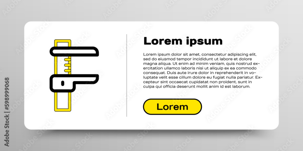 Poster line calliper or caliper and scale icon isolated on white background. precision measuring tools. col