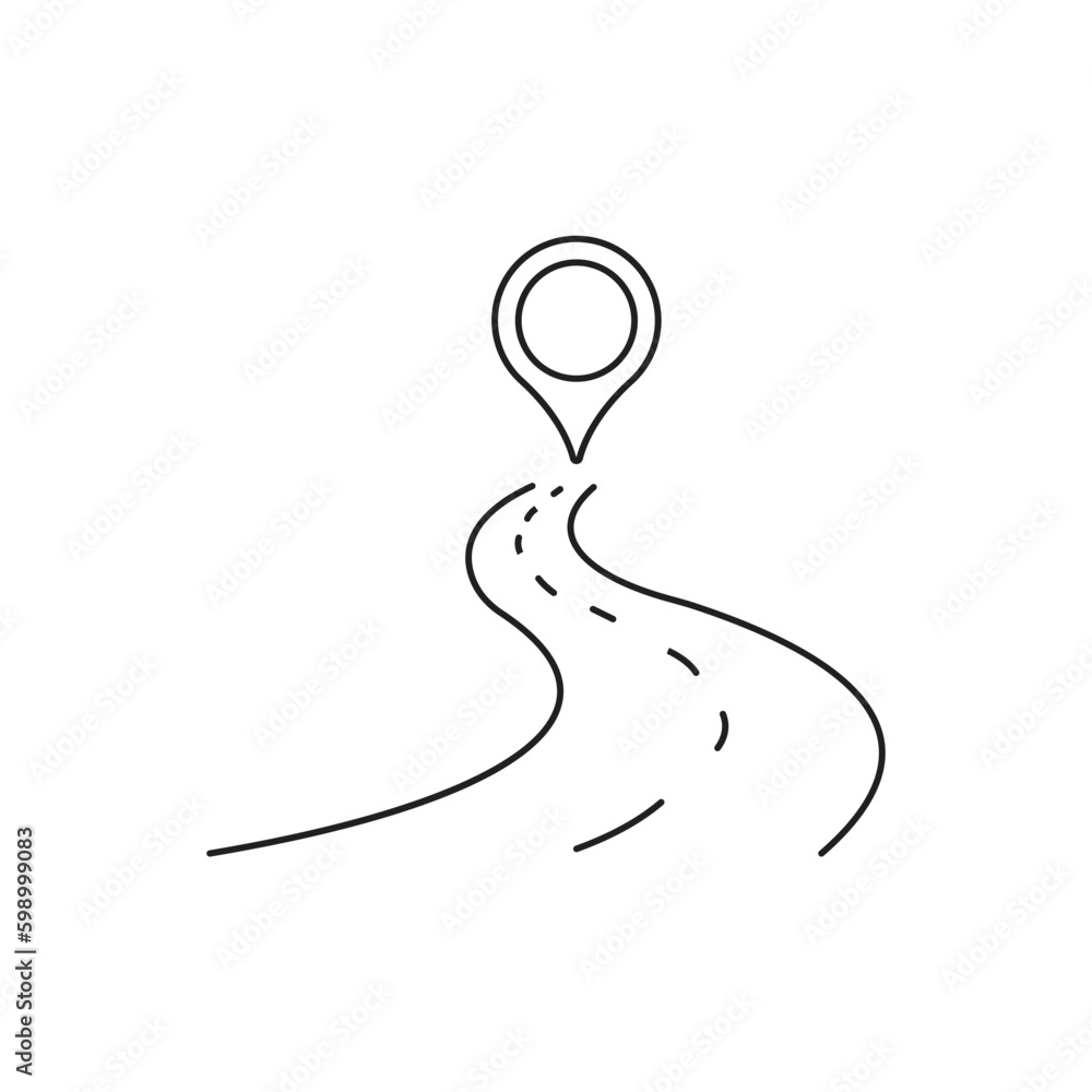 Poster navigation vector icon. destination point flat sign design. location symbol pictogram. ux ui icon