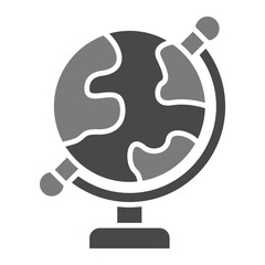 Fototapeta premium Globe Stand Greyscale Glyph Icon