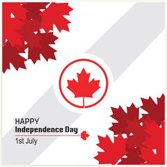Fototapeta na wymiar Happy Canada Day background with the red maple leaf. vector illustration.