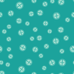 Green No Smoking icon isolated seamless pattern on green background. Cigarette symbol. Vector