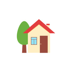 House front for sale and rent icon in flat style isolated on white background.
