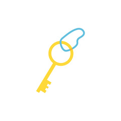 Key in flat style isolated on white background.