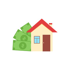 House front for sale and rent icon in flat style isolated on white background.