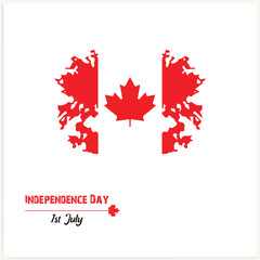Fototapeta na wymiar Happy Canada Day background with the red maple leaf. vector illustration.