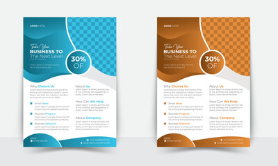 Corporate Business flyer template vector design, Flyer Template Geometric shape used for business poster layout, IT Company flyer, corporate banners, and leaflets. Graphic design layout with triangle