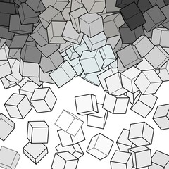 Geometric gray background. Cubes. Template, layout. eps 10