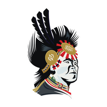 ethnic group Indians Powwow in the United, suitable for logo iconic vintage Apache
