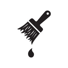 Paint brush vector icon. Paint brush flat sign design. Brush vector symbol pictogram. UX UI icon