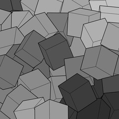 Abstract vector background. Geometric figures. Gray cubes. eps 10