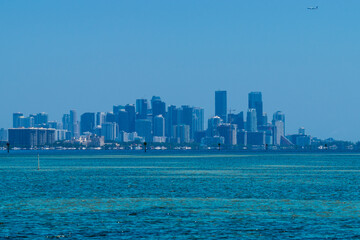 Naklejka premium skyscrapers over the sea