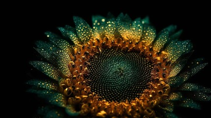 Fototapeta na wymiar Sunflower particles bright Generative AI