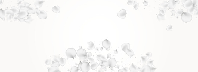 Snowy Peach Vector Light Panoramic Background.