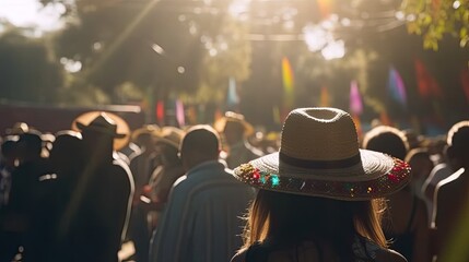 People Wearing Farmer Hat Celebrating