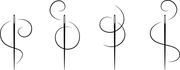 Elegant needle with thread