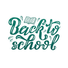 Obraz premium Hand drawn vector illustration with white lettering on textured background Back To School for poster, announce, educational service, celebration, advertising, info message, website, banner, template