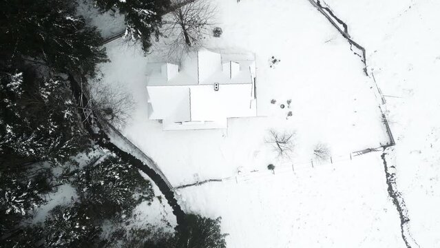 house in the snow