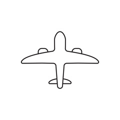 Plane vector icon. Aviation icon. Airplane flat sign design. Flight transport plane symbol. Airport airplane outline vector sign. Reactive plane line symbol. Aircraft pictogram. Jet icon. UX UI icon