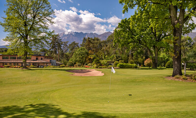 Obraz premium View of Golf Course in luxury Ascona resort, Switzerland.