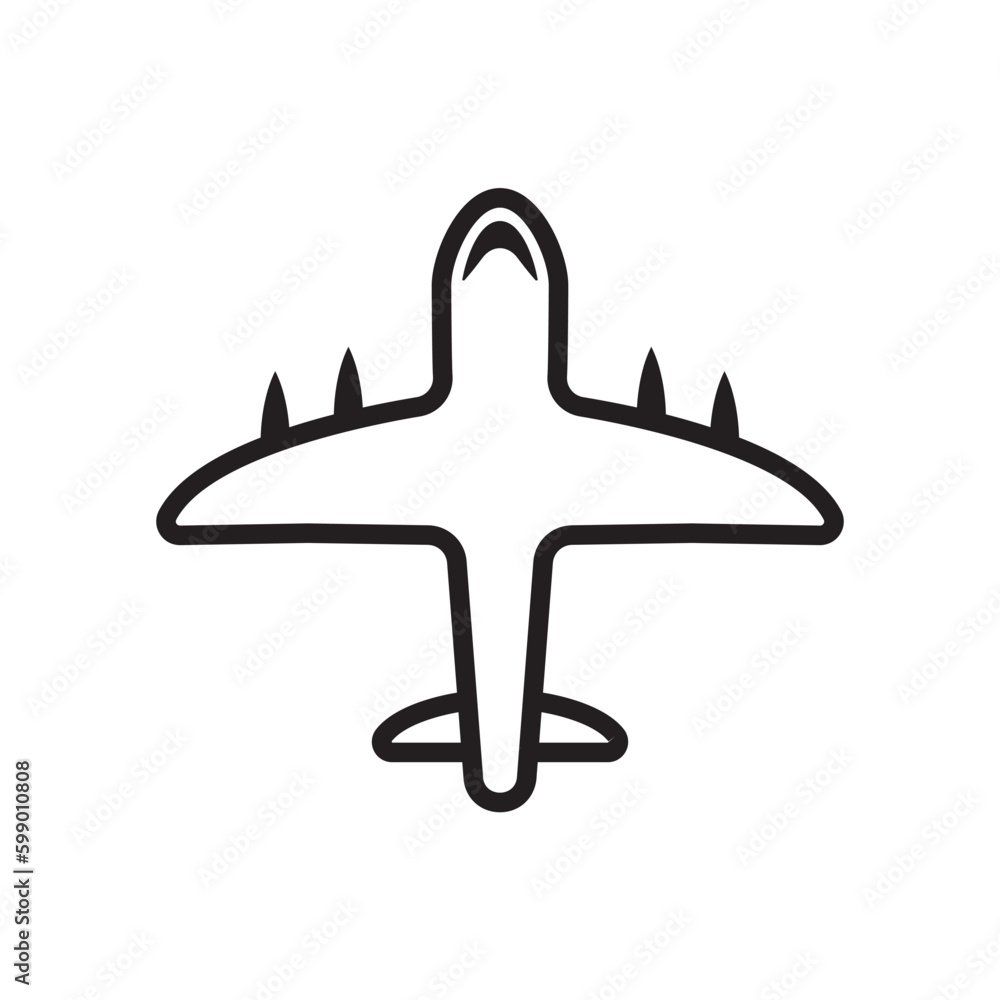 Wall mural Plane vector icon. Aviation icon. Airplane flat sign design. Flight transport plane symbol. Airport airplane outline vector sign. Reactive plane line symbol. Aircraft pictogram. Jet icon. UX UI icon