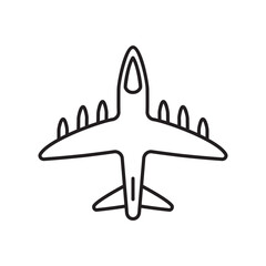 Plane vector icon. Aviation icon. Airplane flat sign design. Flight transport plane symbol. Airport airplane outline vector sign. Reactive plane line symbol. Aircraft pictogram. Jet icon. UX UI icon