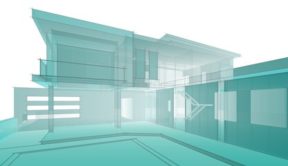 3d render of a modern house