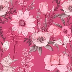 Fotobehang flowing pink petals backgrounds © Jaaza