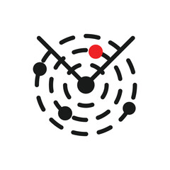 Radar vector icon. Radar search flat sign design. Military radar symbol pictogram. UX UI icon
