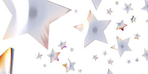 Seamless pattern with small silver stars on white background. - png transparent