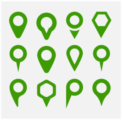 vector icon of simple forms of point of location