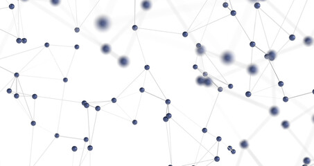 Multi color connected lines and dots network 3d illustration PNG transparent