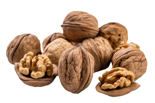 Walnuts, On Isolated Transparent Background, Png.. Generative AI